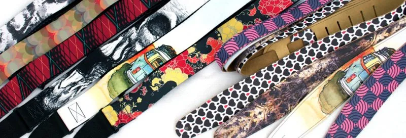 Guitar Strap - Red/Black/Brown - Image 2