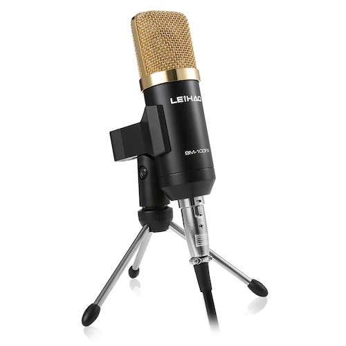 BM 100FX USB Condenser Sound Recording Microphone with Stand Holder