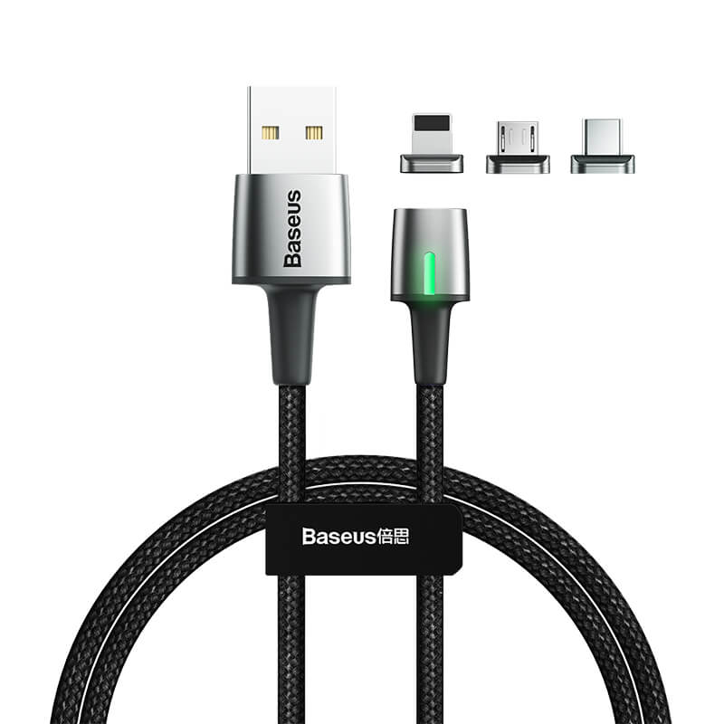 Baseus Zinc Magnetic Cable Kit for Lightning, Micro + USB Type C