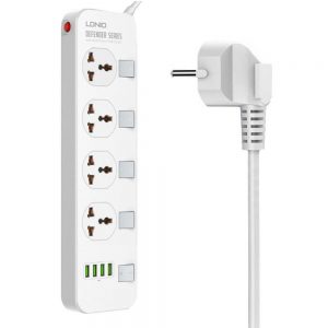 LDNIO-Power-Strip-SC4408-2500W-10A-4-Sockets-4-USB-QC3.0-EU