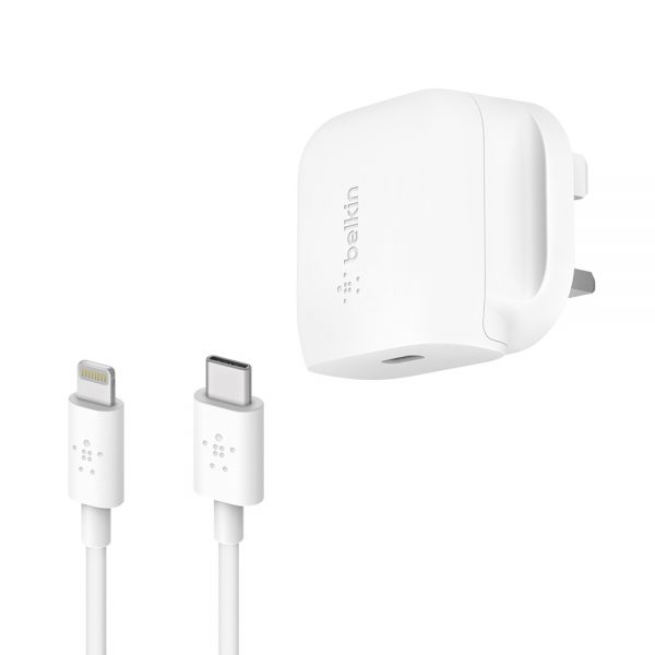Belkin USB-C Wall Charger Adapter 20W with Type-C to Lightning Cable