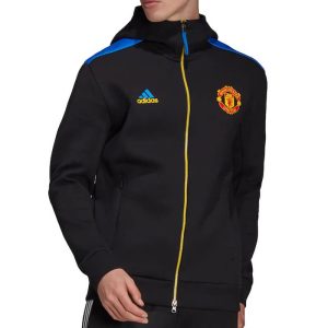 Manchester United Hoodie Jacket 2021-22 Black/Blue