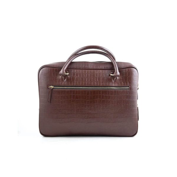 Croco-Print-Brown-Leather-Briefcase-Bag-SB-W162