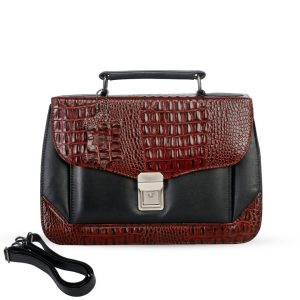 Croco-Design-Women-Handbag-SB-HB501-Black-Brown