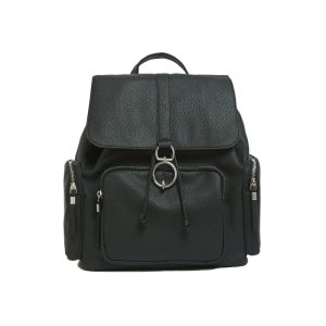 Black-Leather-Look-Ring-Drawstring-Backpack