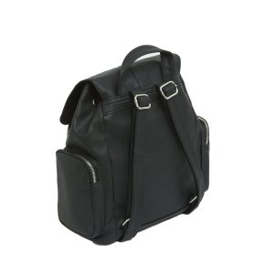 Black-Leather-Look-Ring-Drawstring-Backpack