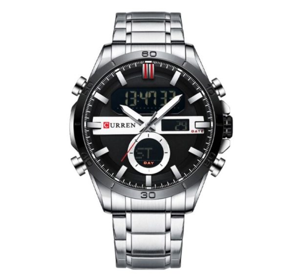Curren-8384SL-Mens-Quartz-Analog-Digital-Stainless-Steel-Watch