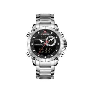 Naviforce-NF9163SB-Mens-Quartz-Dual-Time-Stainless-Steel-Watch
