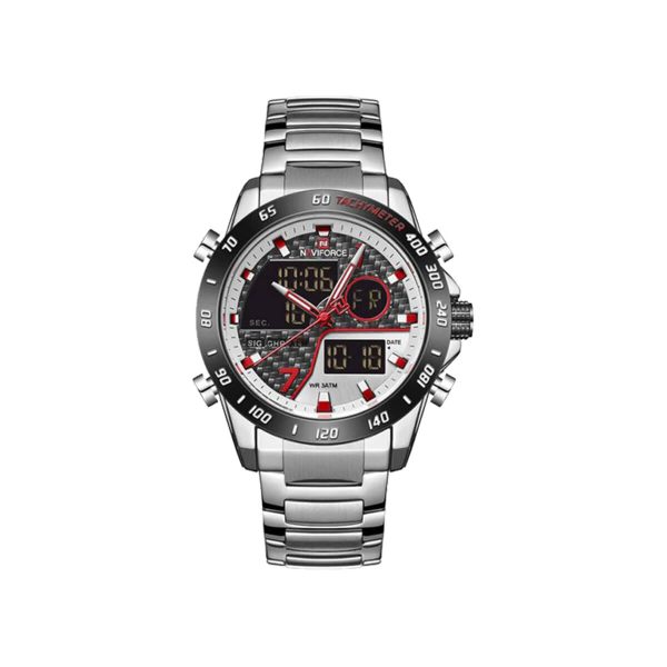 Naviforce-NF9171SWS-Mens-Quartz-Dual-Time-Stainless-Steel-Watch.