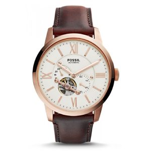 Fossil-ME3105-Mens-Townsman-Analog-Beige-Dial-Leather-Strap-Watch-Watch