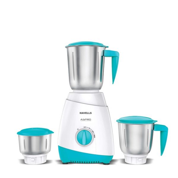 Havells-Aspro-700W-3-in-1-Mixer-Grinder-White-Light-Blue