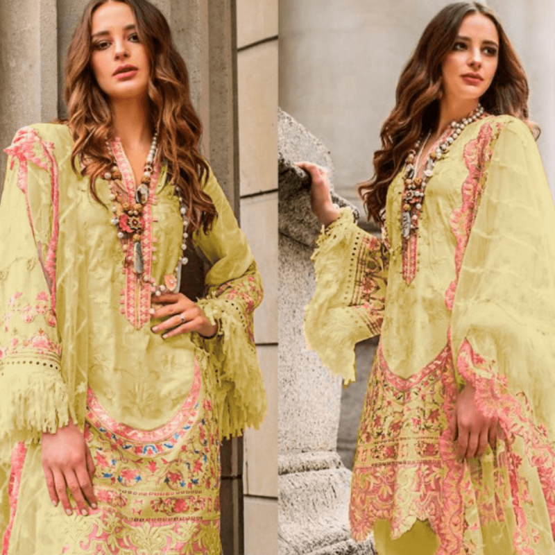 Heavy Embroidered Net Dress Material Price in Bangladesh | Diamu