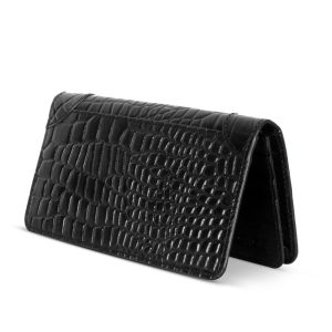 AAJ-Croco-design-Leather-Long-Wallet-SB-W138-Black-2