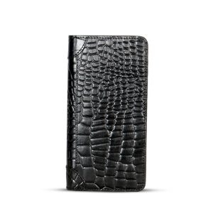 AAJ-Croco-design-Leather-Long-Wallet-SB-W138-Black-3