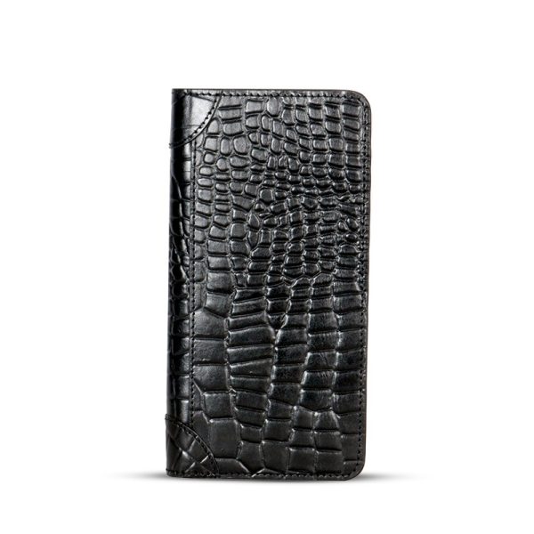 AAJ-Croco-design-Leather-Long-Wallet-SB-W138-Black-5