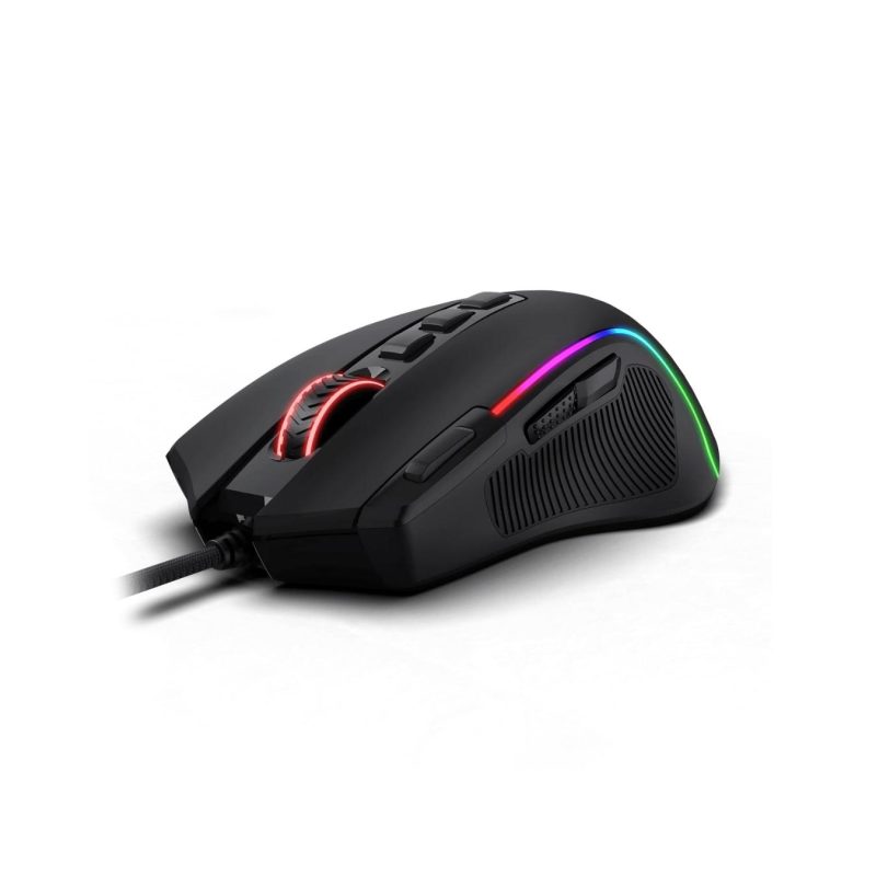 Redragon M612 RGB-gamingmuis, 8000 DPI bedrade optische gamermuis met 11 programmeerbare knoppen en 5 verlichte modi, software ondersteunt doe-het-zelf keybinds Rapid Fire-knop, grijs en wit