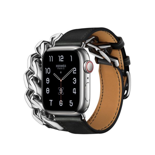 Apple-Watch-Hermes-Silver-Stainless-Steel-Case-with-Gourmette-Metal-Double-Tour