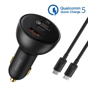 Baseus-160W-Car-Charger-Qualcomm-Quick-Charge-2CU-With-100w-Type-C-Cable-2