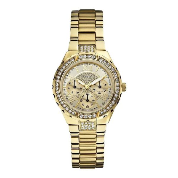 Guess Viva Chronograph Gold Dial Ladies Watch – W0111L2