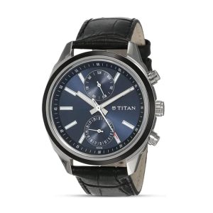 Titan-Workwear-Blue-Dial-Leather-Strap-Mens-Watch-1733KL01