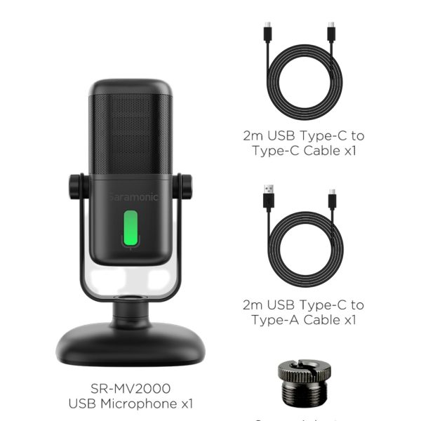 Saramonic SR-MV2000 Large Diaphragm USB Studio Mic with Magnetic Stand