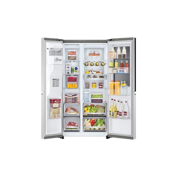 LG 617L Side-By-Side-Fridge With Instaview Door-In-Door- New Noble Steel