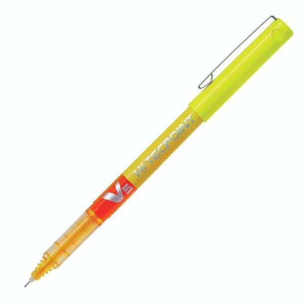 PILOT-BX-V5-Hi-Tecpoint-Pen-Yellow