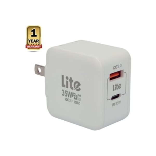 Lite-35-Watt-PD-USB-Fast-Charger-GaN-White