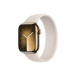 Apple-Watch-Series-9-Gold-Stainless-Steel-Case-41mm-Starlight-Solo-Loop