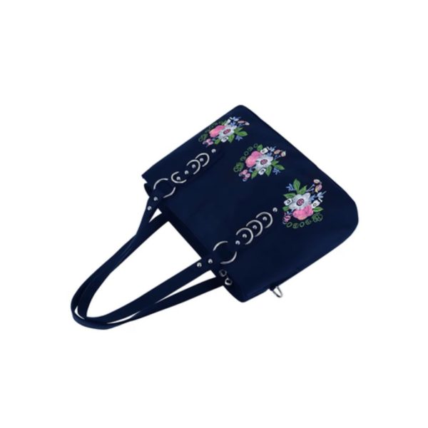 Blue Flower Embroidered Handbag for Women-BOBO-01