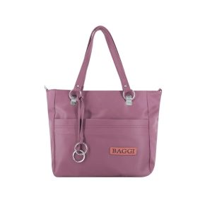 Solid Color Tote Handbag with 2 Chambers - BGI