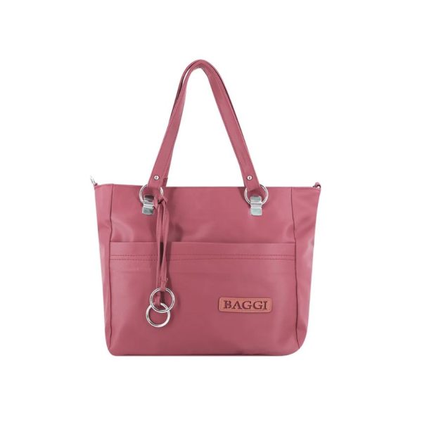 Solid Color Tote Handbag with 2 Chambers - BGI