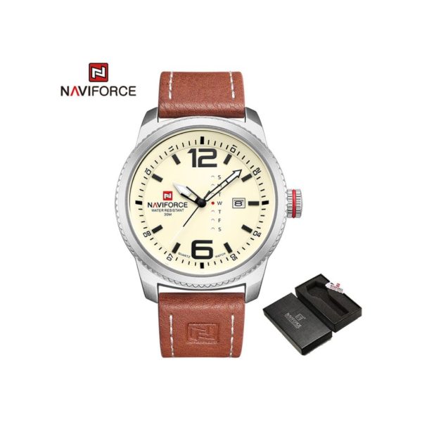 NAVIFORCE NF9063 PU Leather Analog Watch For Men