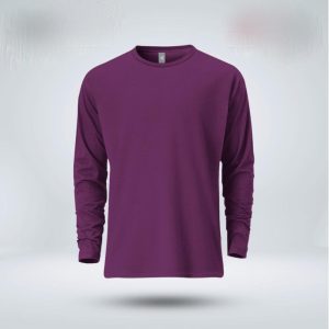Mens-Premium-Blank-Full-Sleeve-T-Shirt-Purple