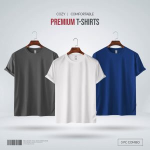 Mens-Premium-Blank-T-shirt-Combo-Charcoal-White-Royal-Blue