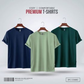 Mens-Premium-Blank-T-shirt-Combo-Ice-berg-Green-Green-Navy