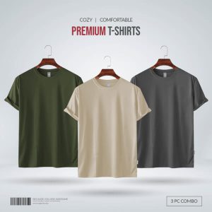 Mens-Premium-Blank-T-shirt-Combo-Olive-Biscuit-Charcoal