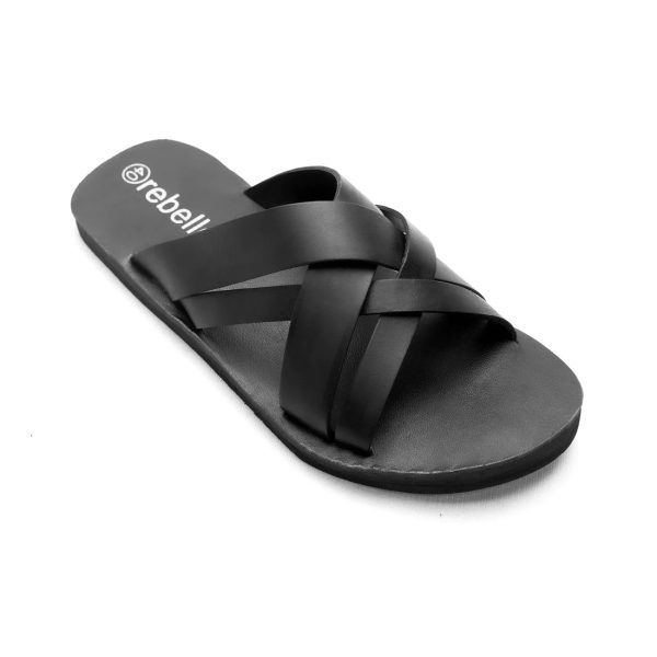 Black-Cross-Slip-On-Leather-Sandal-3