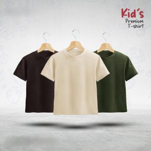 Kids-Premium-Blank-T-Shirt-Combo-Chocolate-Cream-Olive