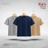 Kids-Premium-Blank-T-Shirt-Combo-Silver-Navy-Tan