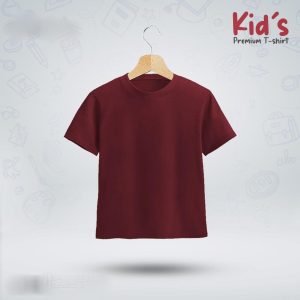 Kids-Premium-Blank-T-shirt-Red-Wine
