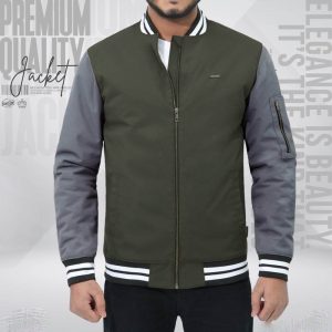 Mens-Premium-Bomber-Jacket-Olive