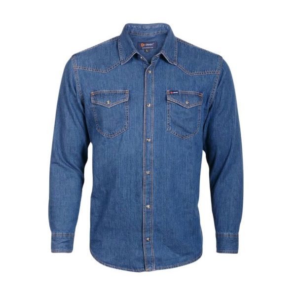 Metallic-Blue-Denim-Shirt