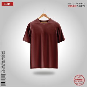 Premium-Mens-Blank-T-Shirt-Maroon