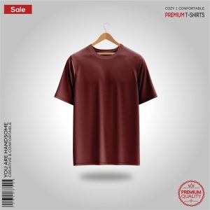 Premium-Mens-Blank-T-Shirt-Maroon