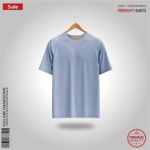 Premium-Mens-Blank-T-Shirt-Sky-blue