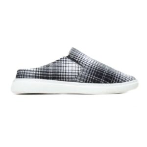 Black-n-White-Grid-Canvas-Half-Shoe