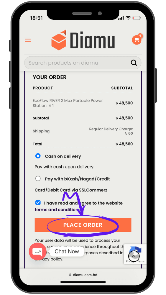 Place-Order-COD-Mobile-Version-Diamu