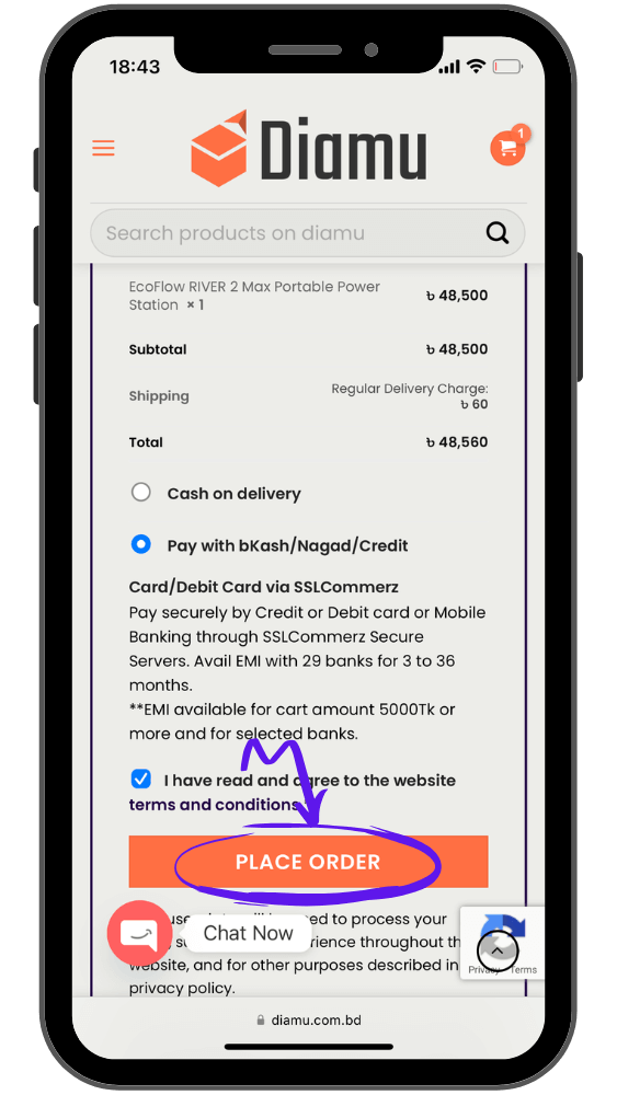Place-Order-with-Payment-Mobile-Version-Diamu