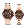 Fossil-BQ2827SET-His-and-Hers-Bannon-Rose-Gold-tone-Brown-Dial-Watch-Box-Set